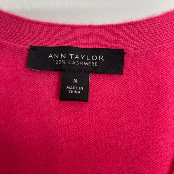 Ann Taylor 100% cashmere v neck sweater pink size M - Picture 4 of 5